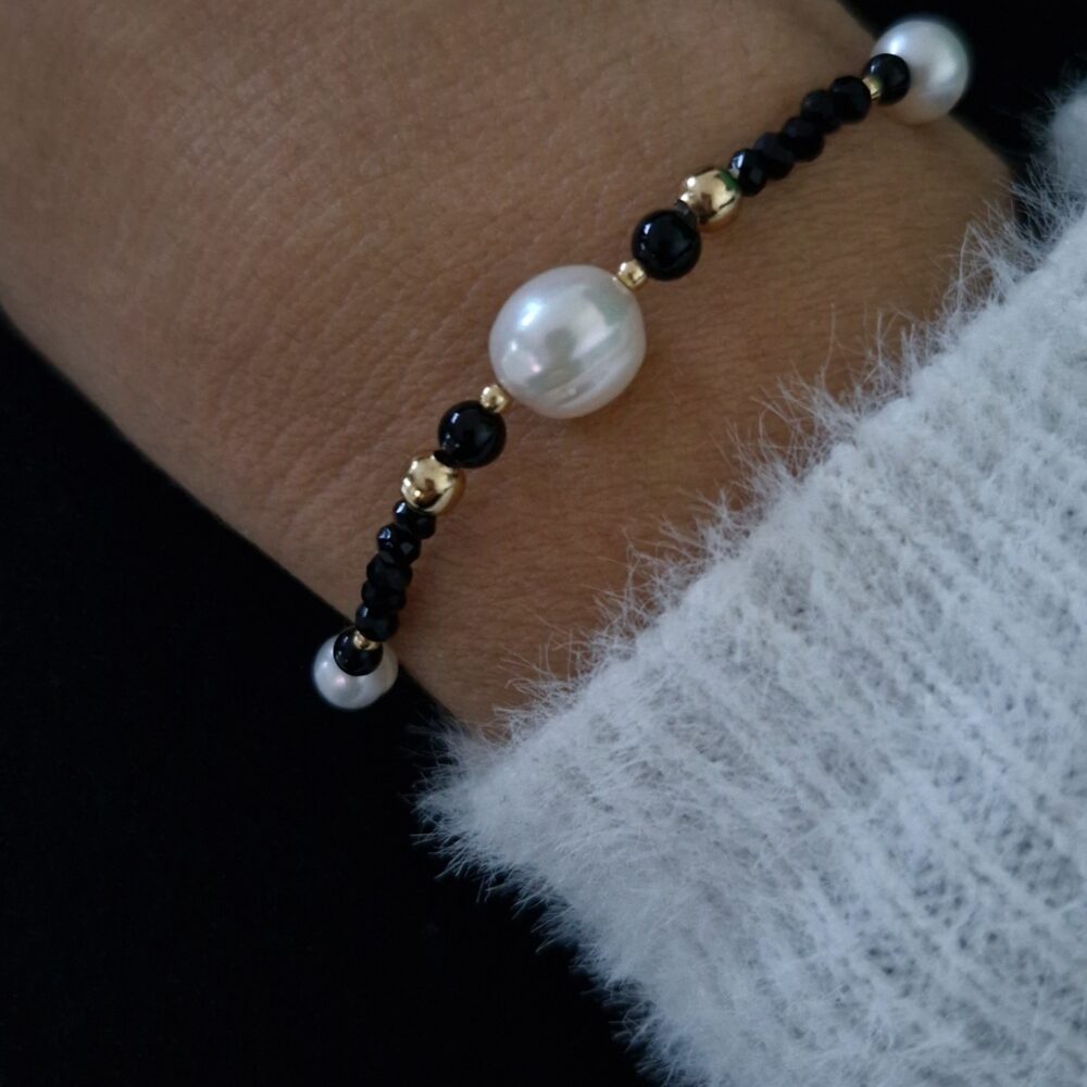 Bransoletka Celebrity Pearls Elegance Onyks