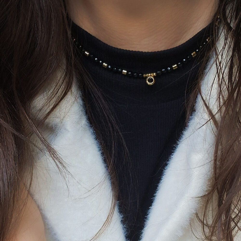 Naszyjnik choker z kamieni Onyks Elegance