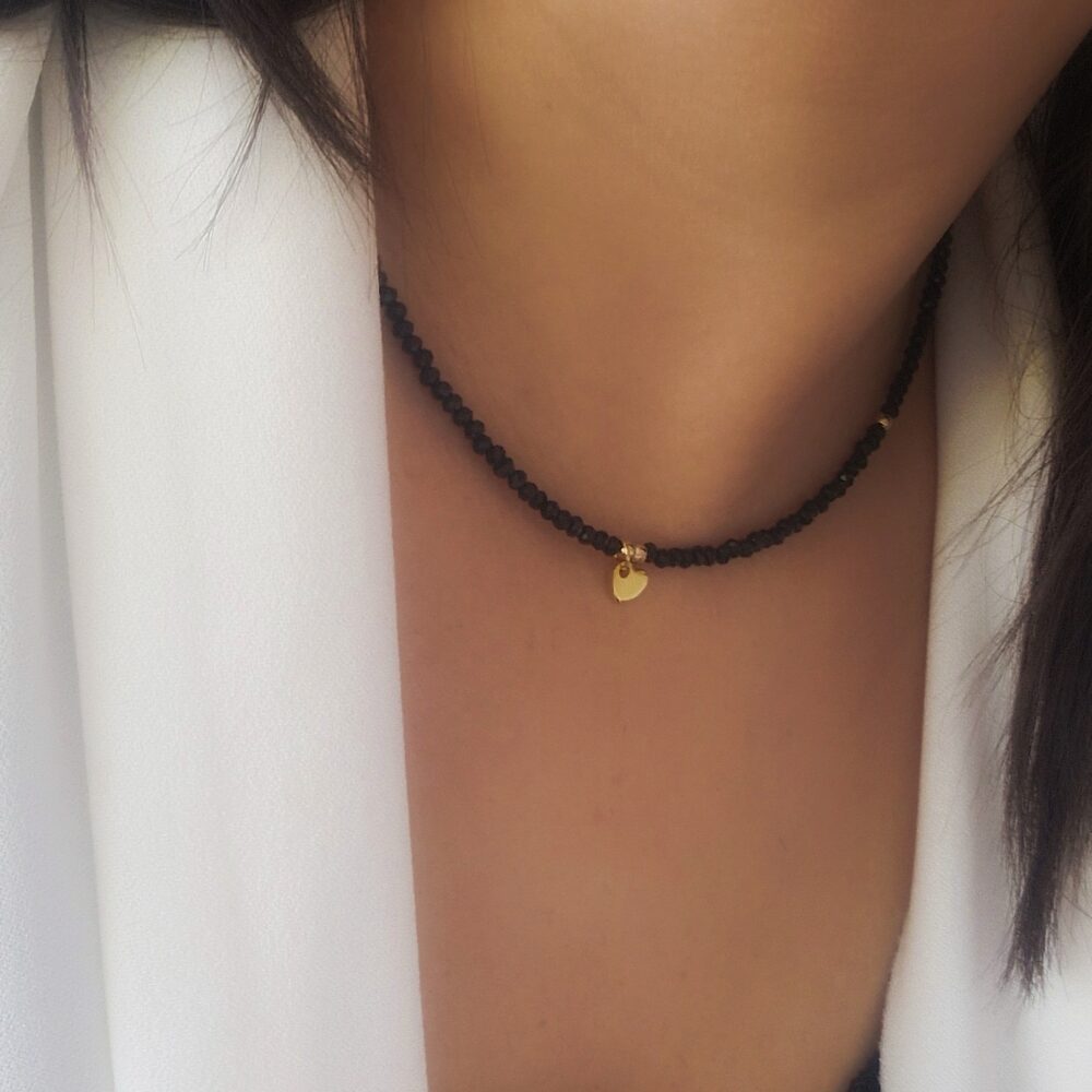 Naszyjnik choker Love Black Heart