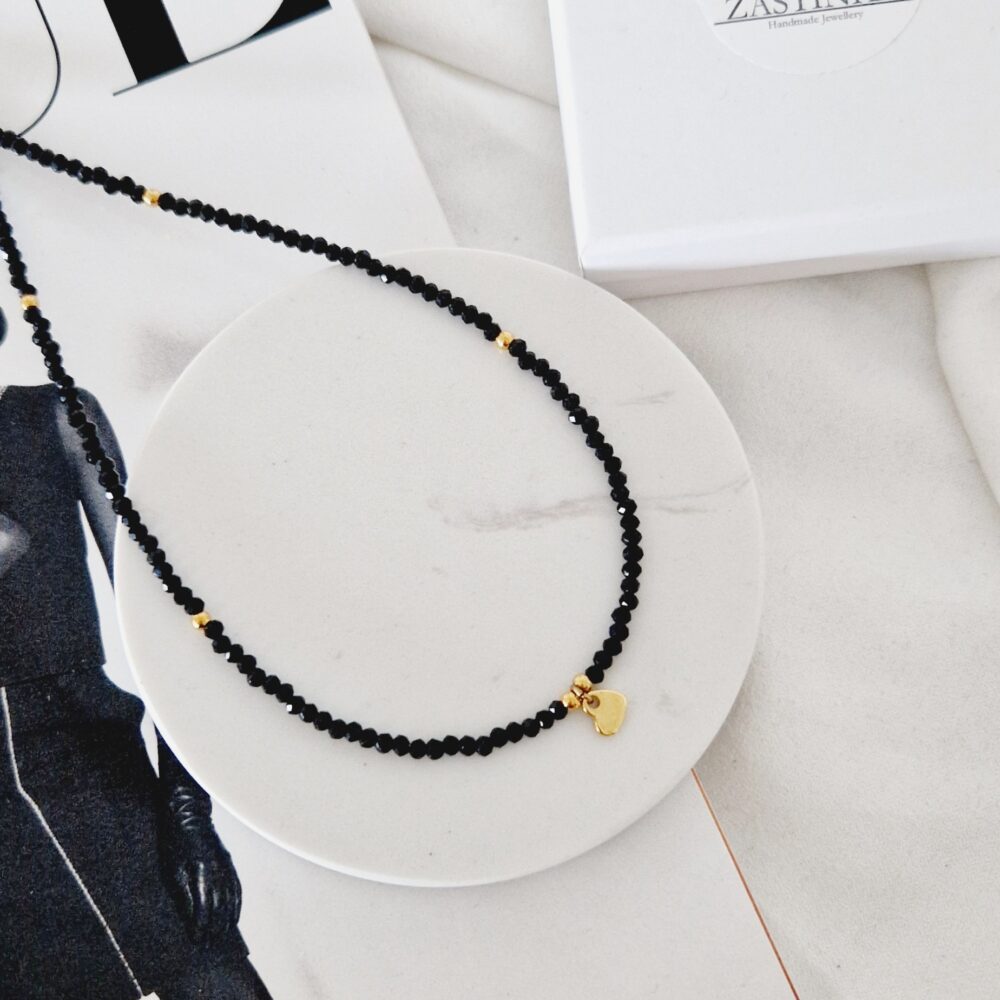 Naszyjnik choker Love Black Heart