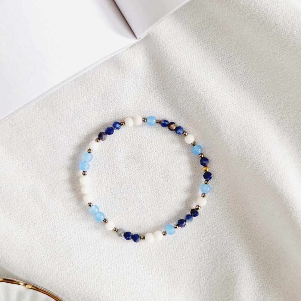 Bransoletka z kamieni Agat Blue Energy