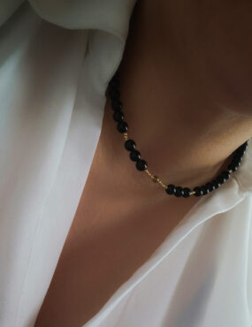 Naszyjnik choker z kamieni Mystic Onyks