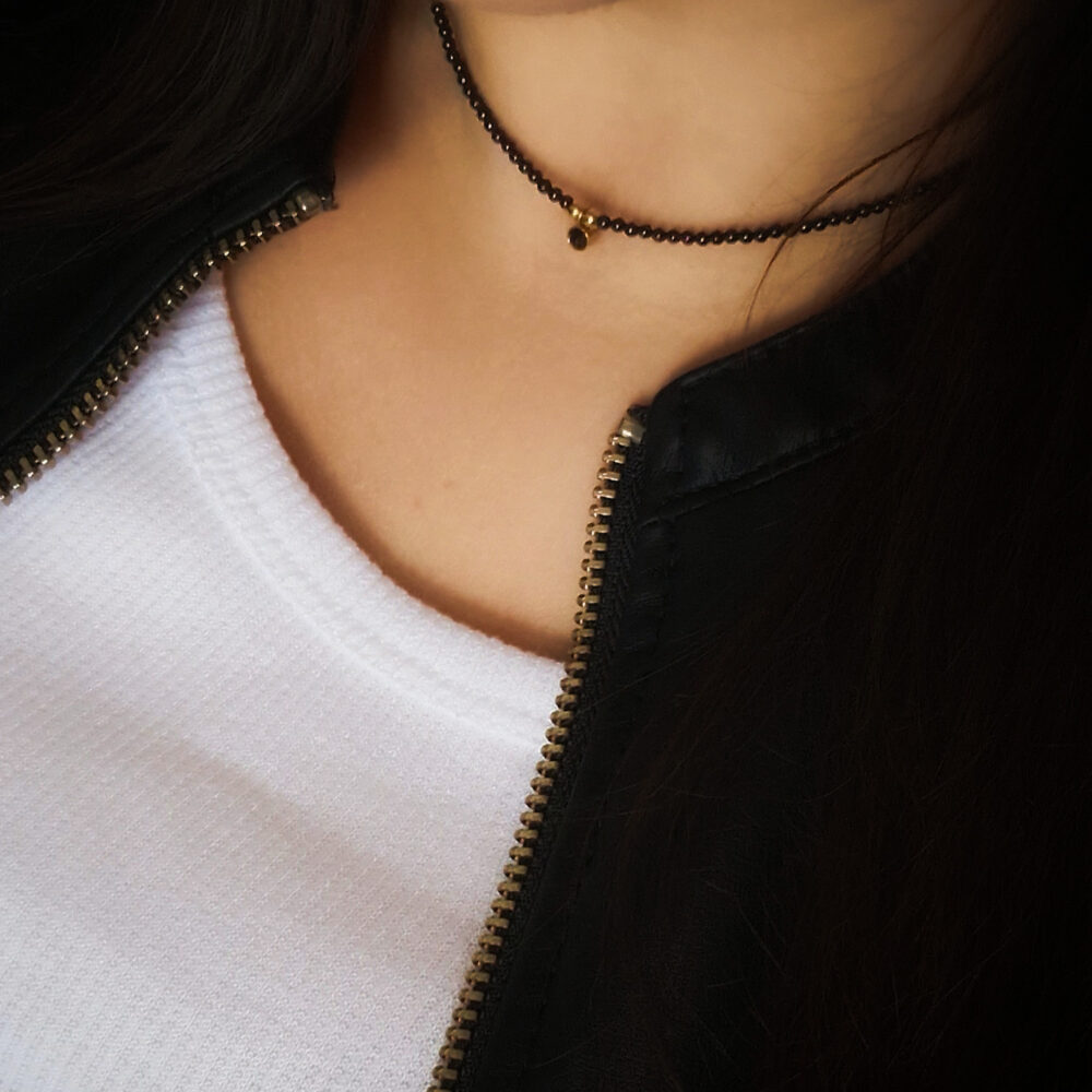 Naszyjnik choker Black Glam Spinel