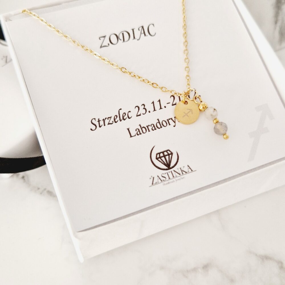 Naszyjnik zodiakalny Strzelec Labradoryt