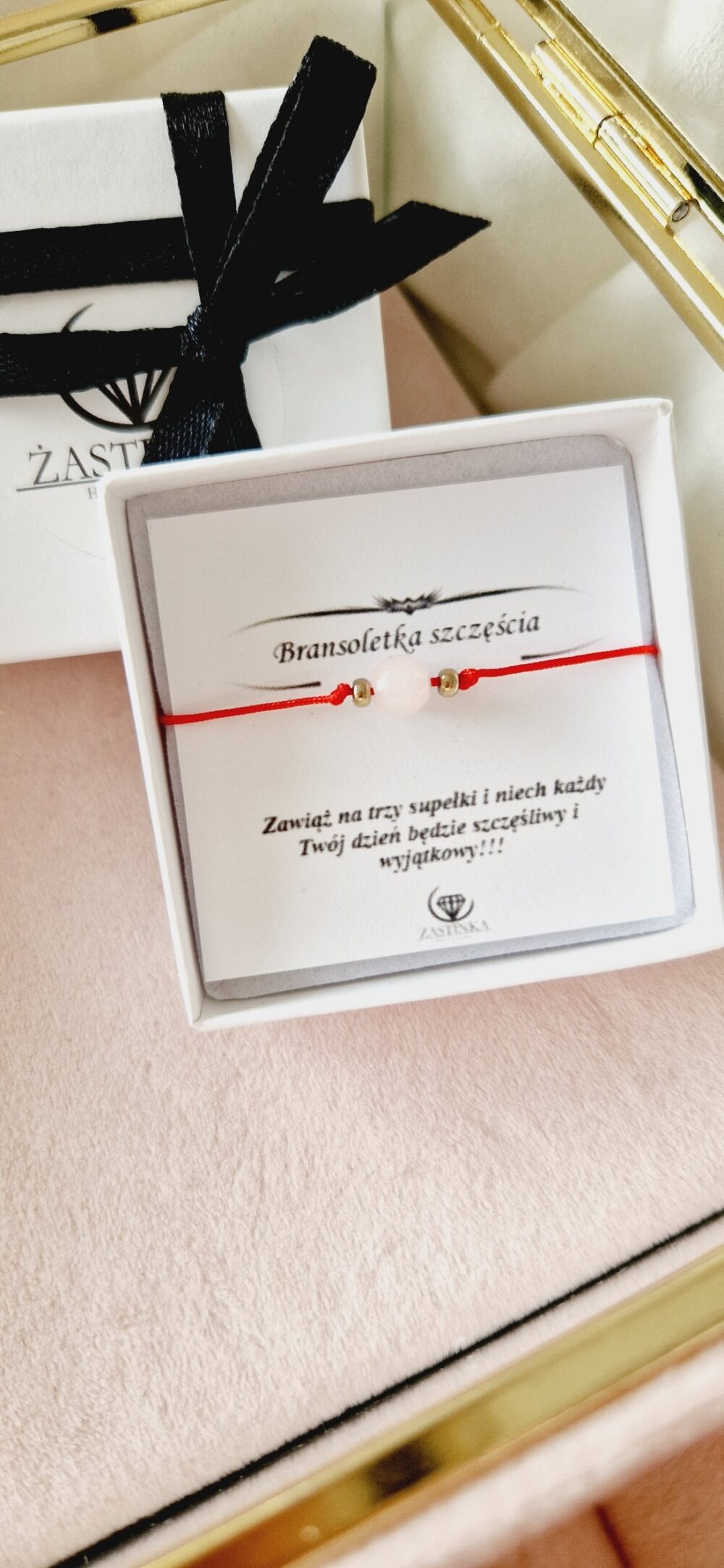 Bransoletka szczęścia Talizman Kwarc Różowy