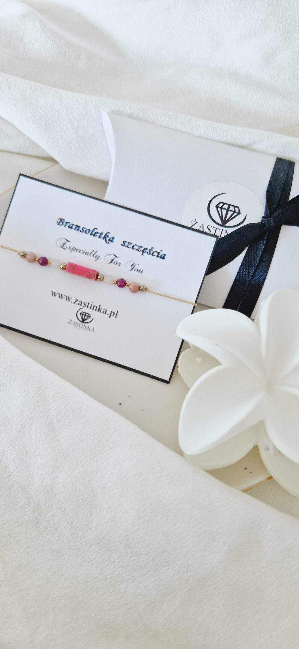 Bransoletka szczęścia Pink Jaspis & Rubin
