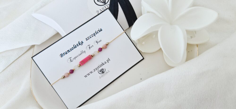 Bransoletka szczęścia Pink Jaspis & Rubin