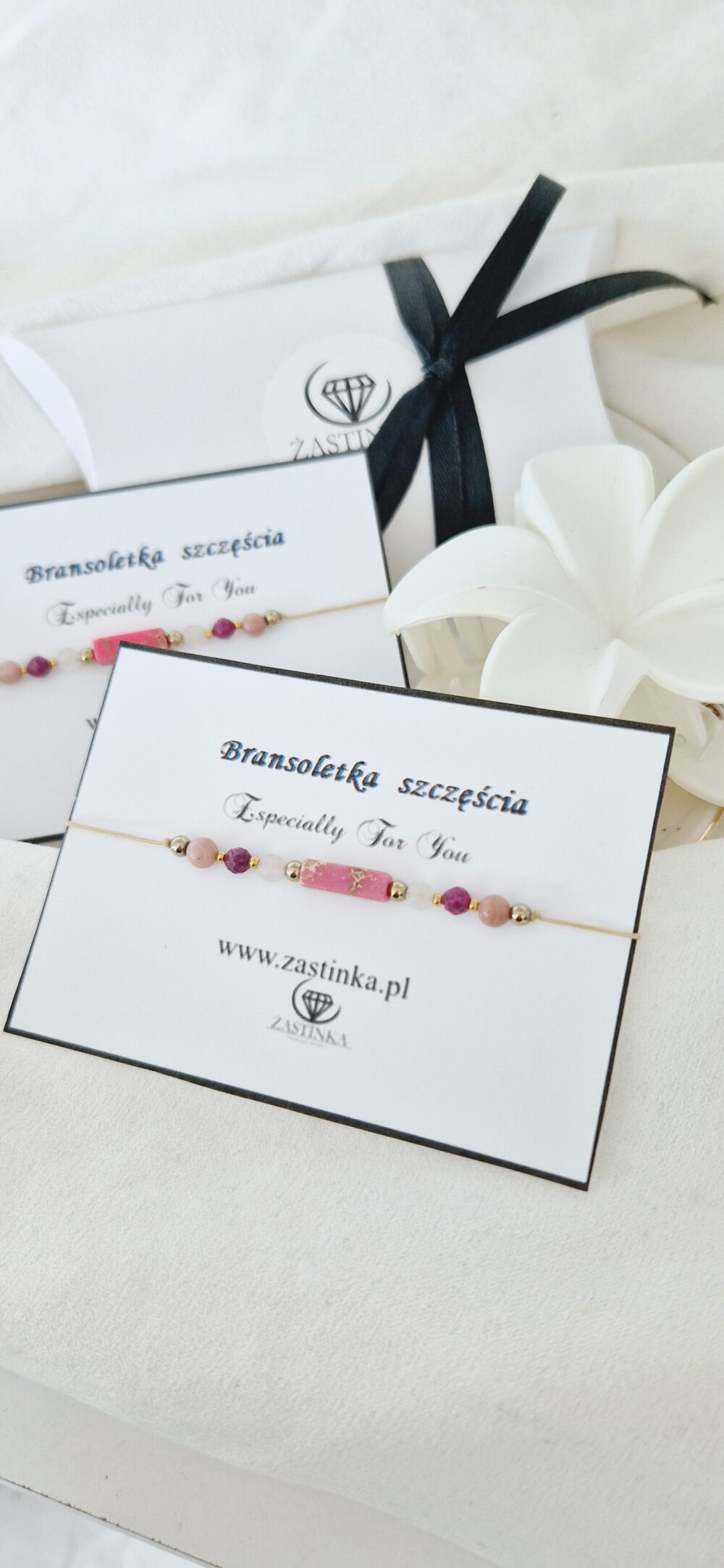 Bransoletka szczęścia Pink Jaspis & Rubin