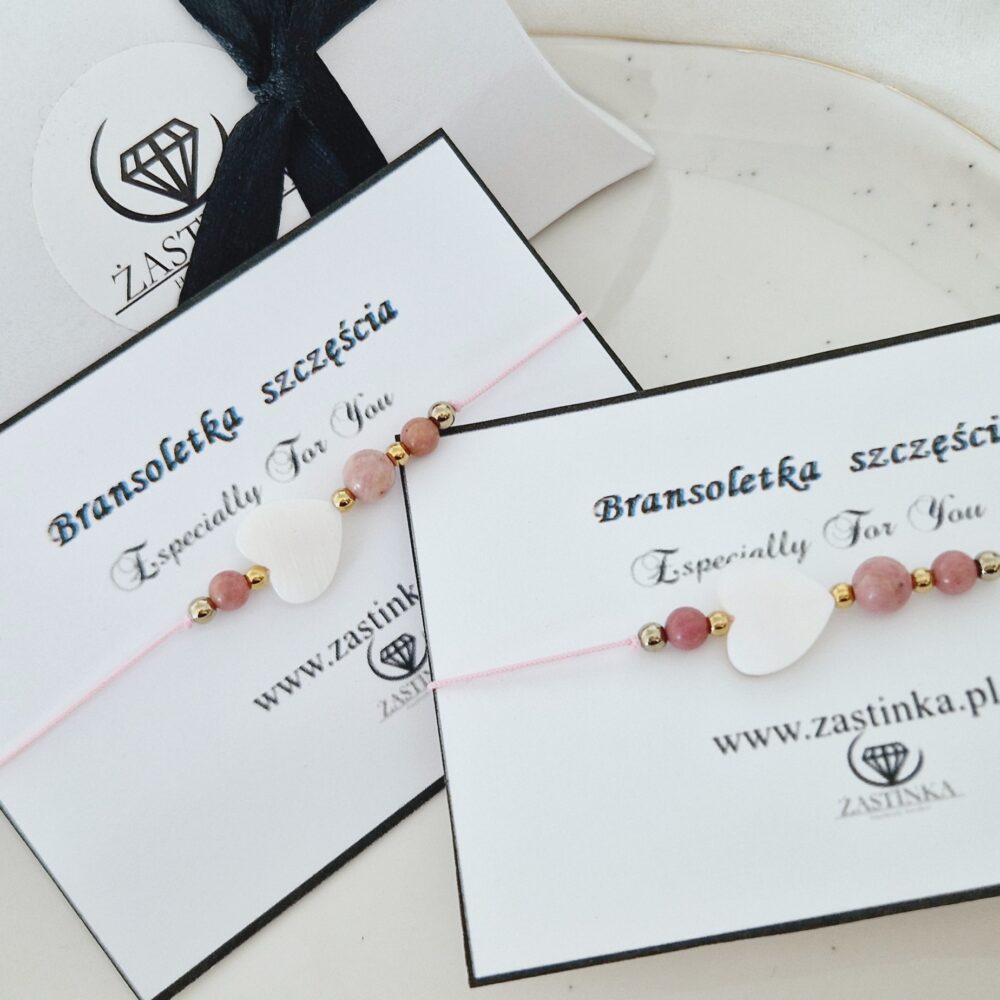 Bransoletka szczęścia Rodonit Heart