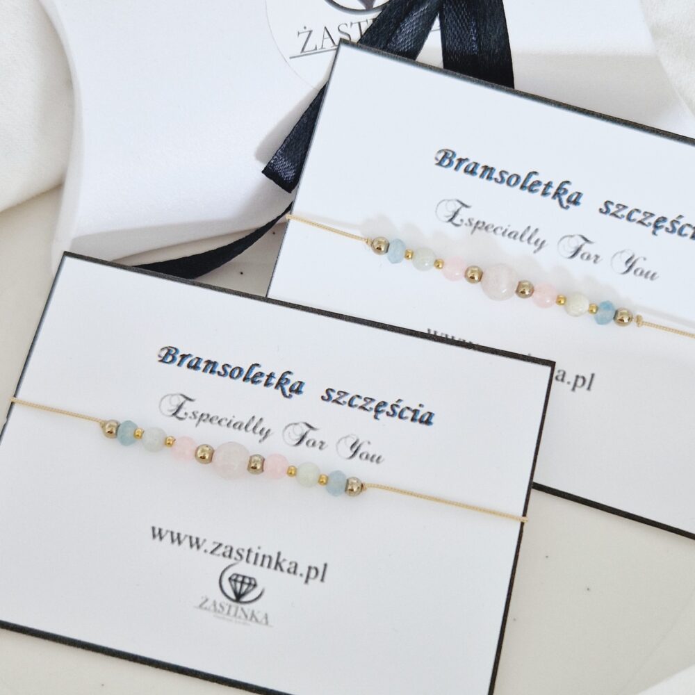 Bransoletka szczęścia Kwarc różowy & Agat