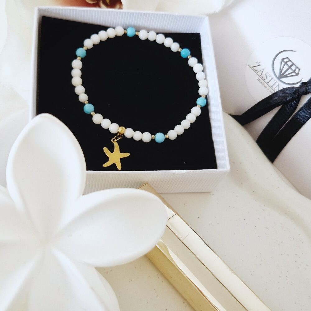Bransoletka z kamieni Magnezyt Glam Starfish
