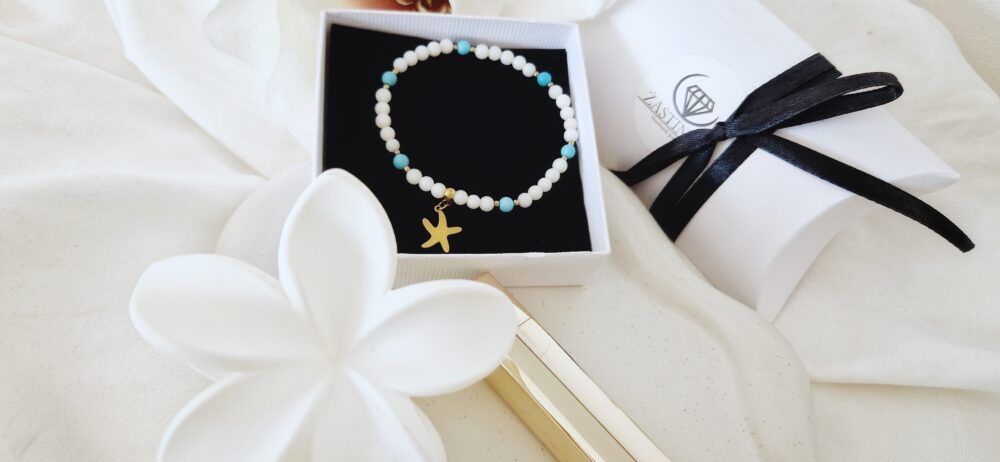 Bransoletka z kamieni Magnezyt Glam Starfish