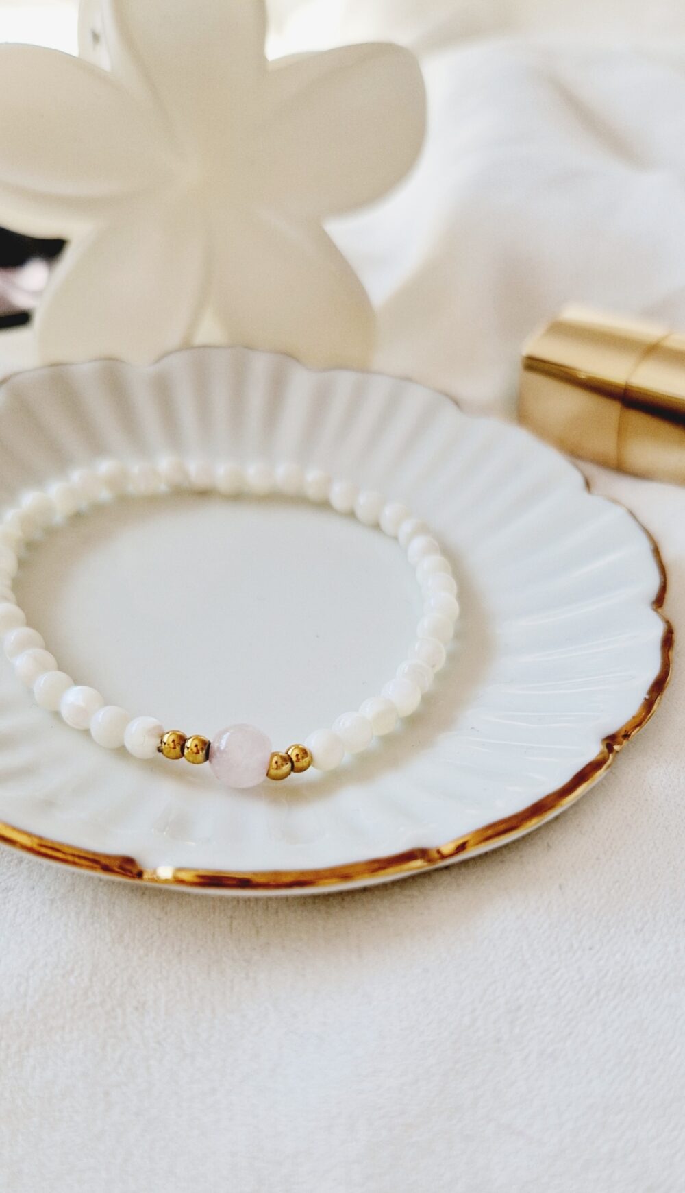 Bransoletka z kamieni Kwarc Różowy Pearls
