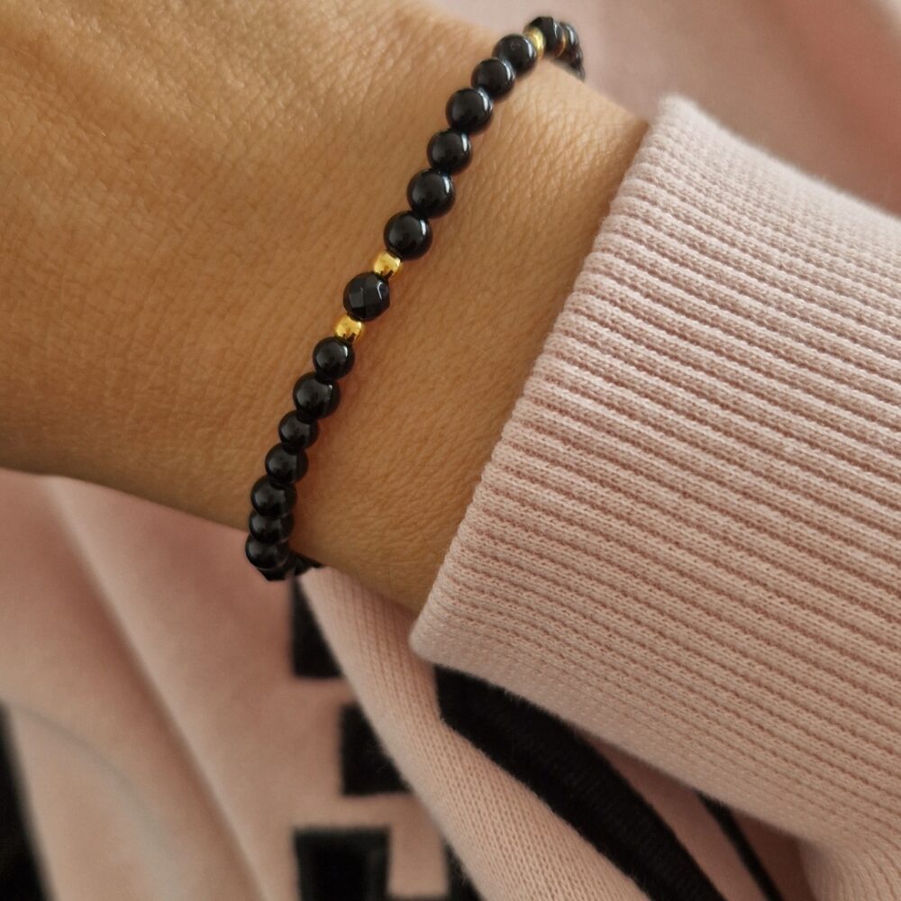 Bransoletka Black & Gold Onyks