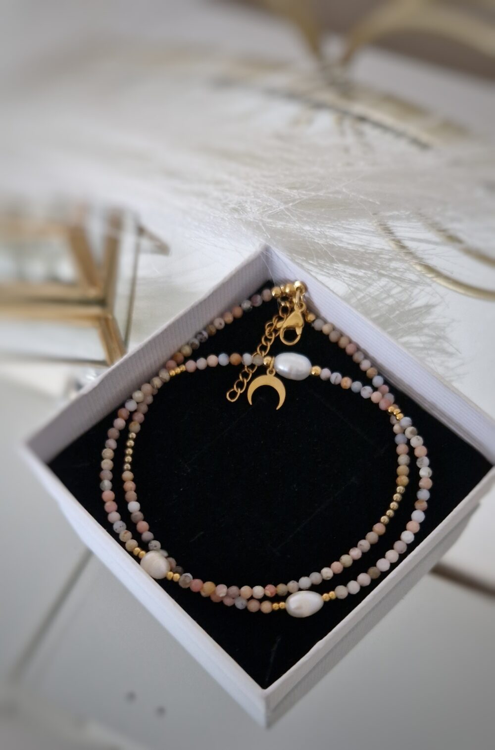 Naszyjnik choker z kamieni Opalowy Blask