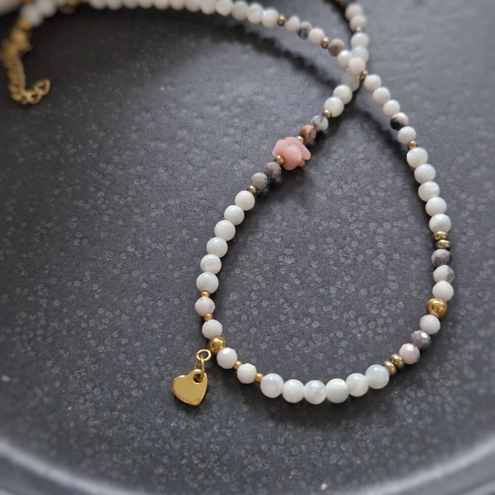 Naszyjnik choker z kamieni Delicate Heart