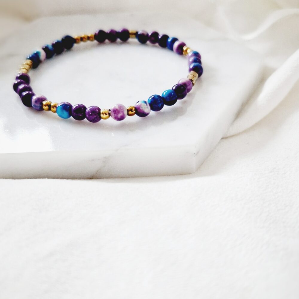 Bransoletka z kamieni Purple Jaspis
