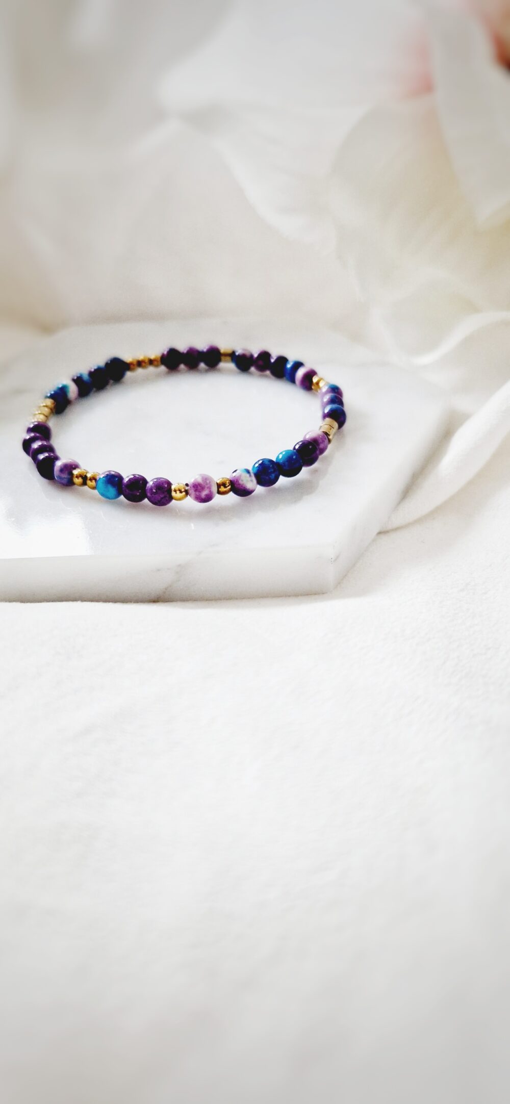Bransoletka z kamieni Purple Jaspis
