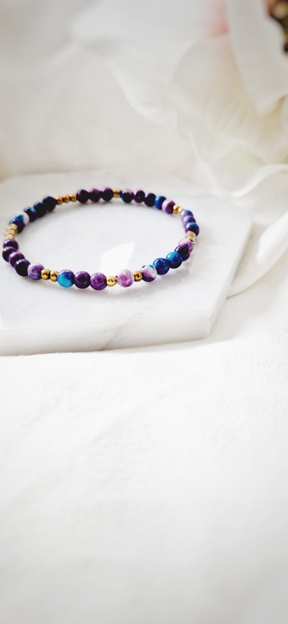 Bransoletka z kamieni Purple Jaspis