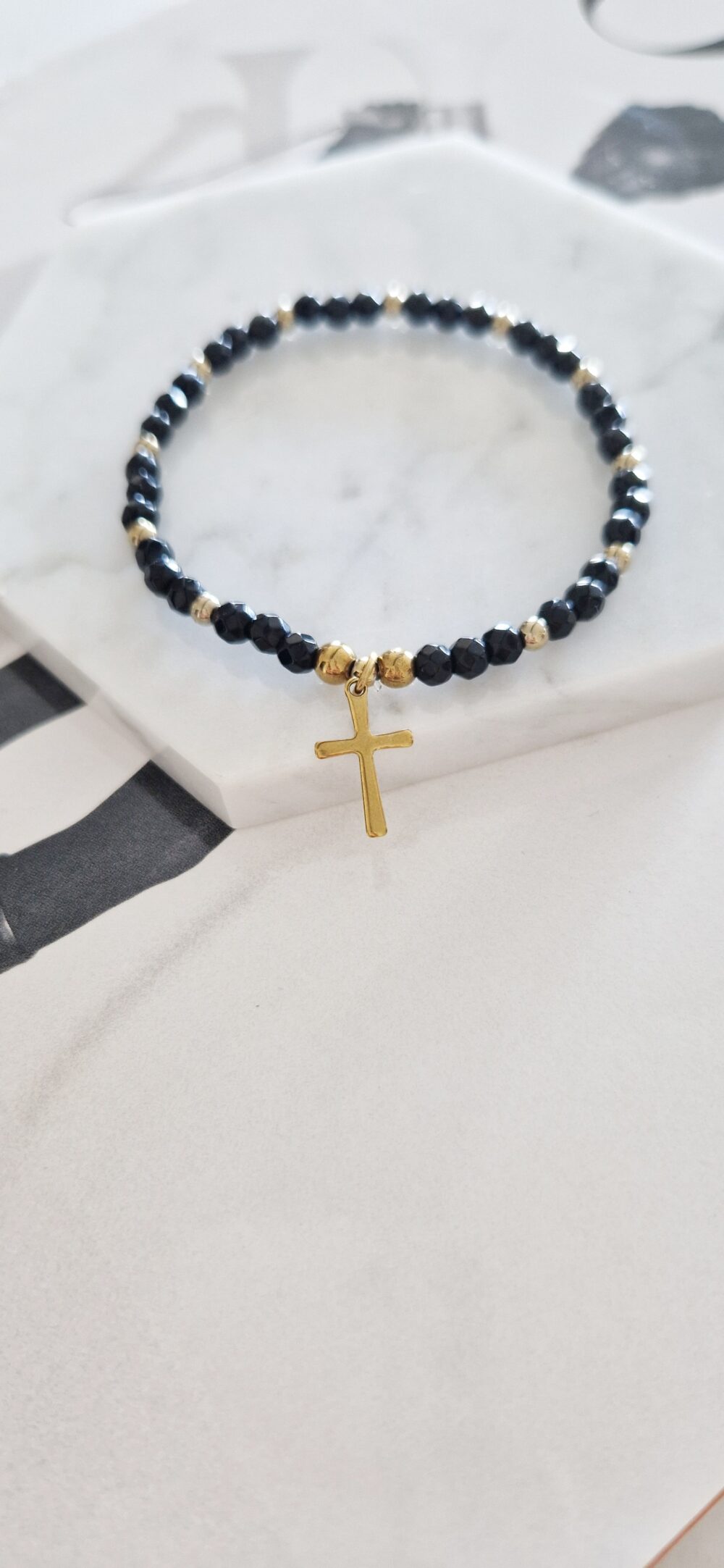 Bransoletka z kamieni Classy Cross Onyks