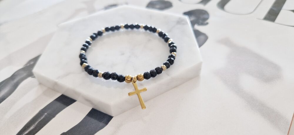 Bransoletka z kamieni Classy Cross Onyks