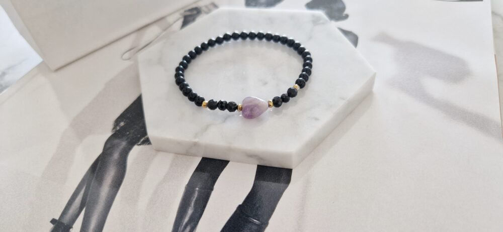 Bransoletka z kamieni Turmalin & Onyks Heart