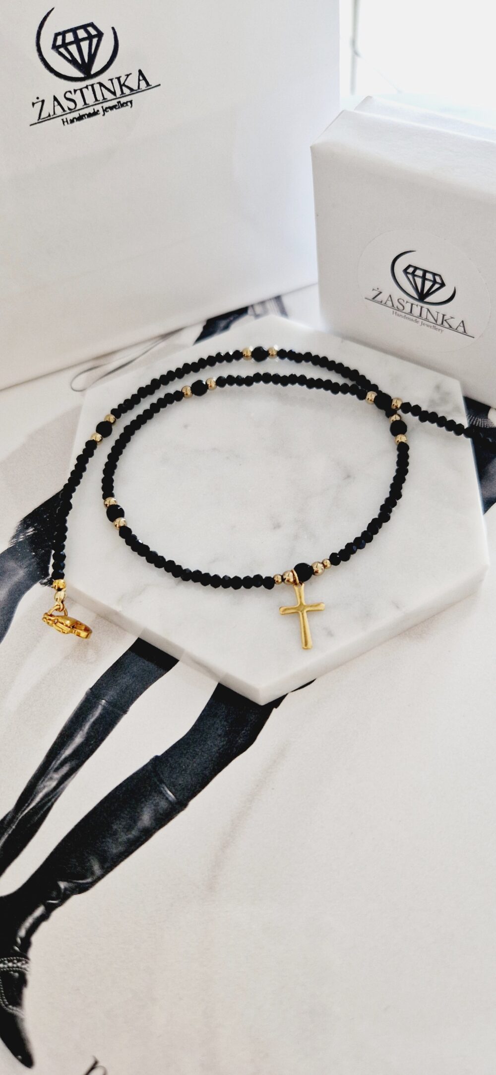 Naszyjnik z kamieni Shine Cross Onyks