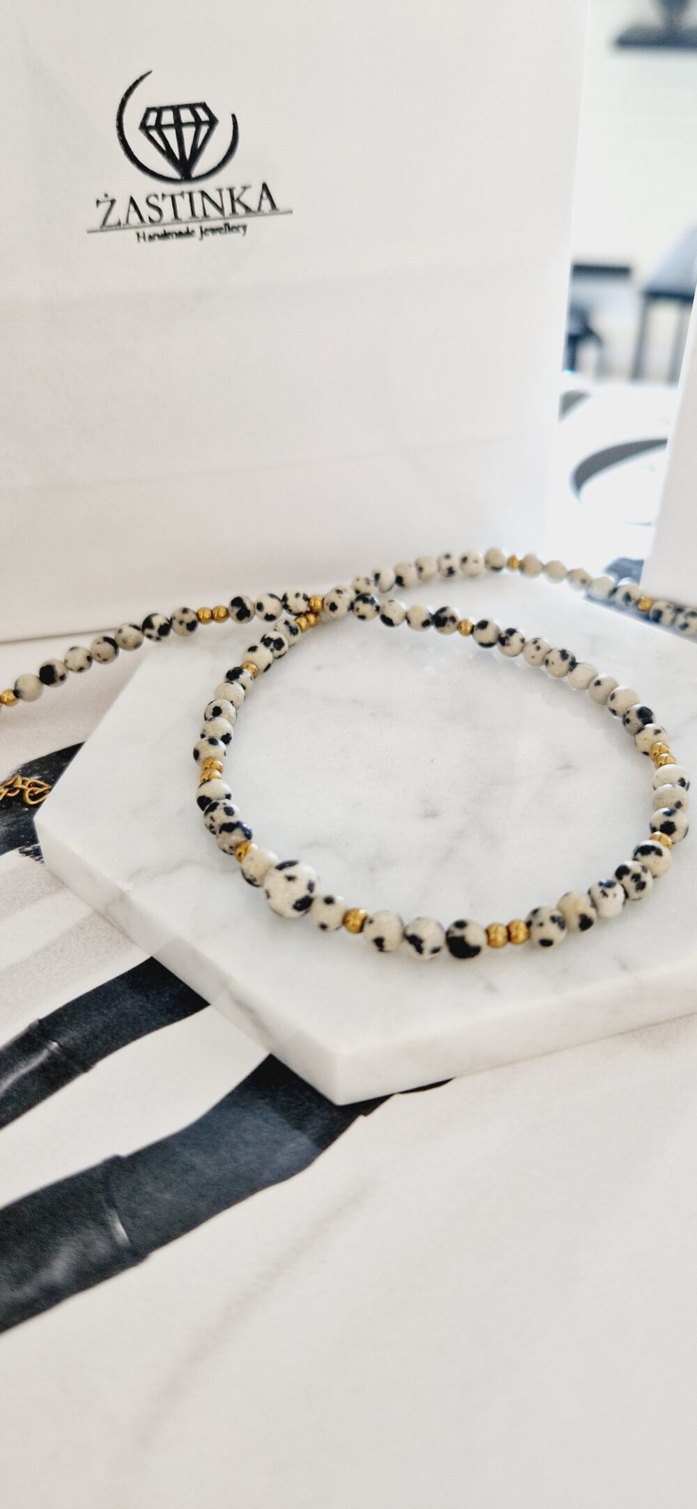 Naszyjnik choker Jaspis Dalmatin