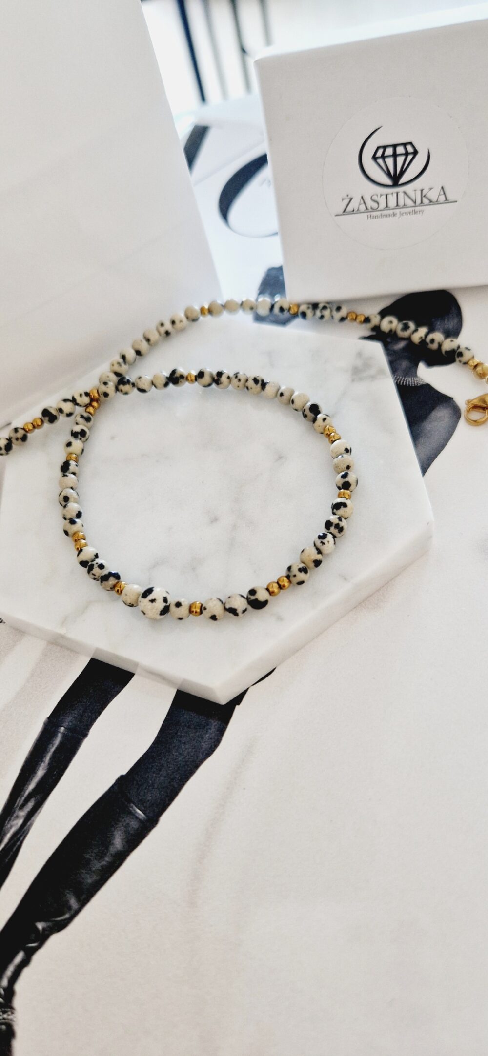 Naszyjnik choker Jaspis Dalmatin
