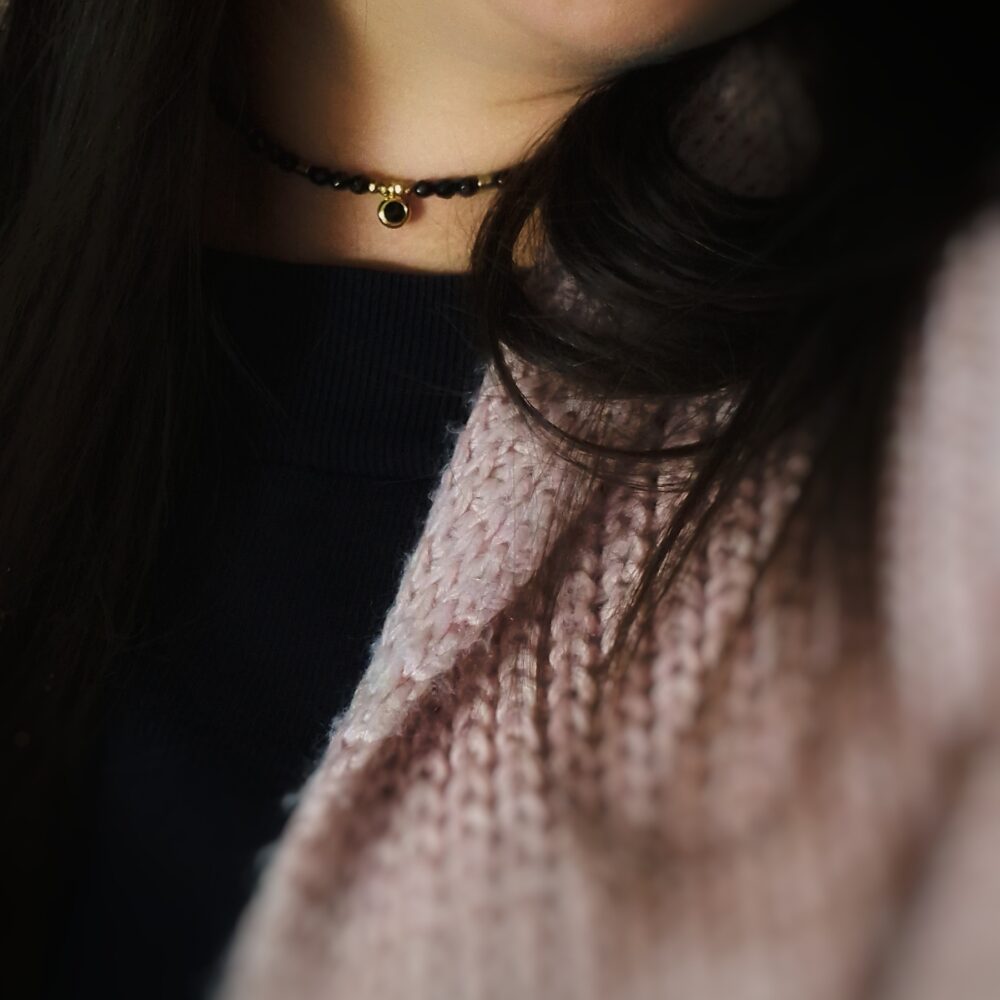 Naszyjnik choker z kamieni Onyks Elegance