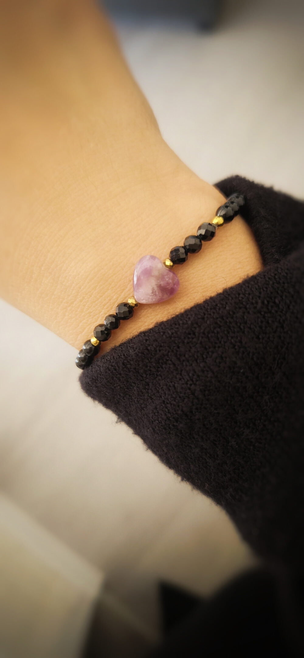 Bransoletka z kamieni Turmalin & Onyks Heart