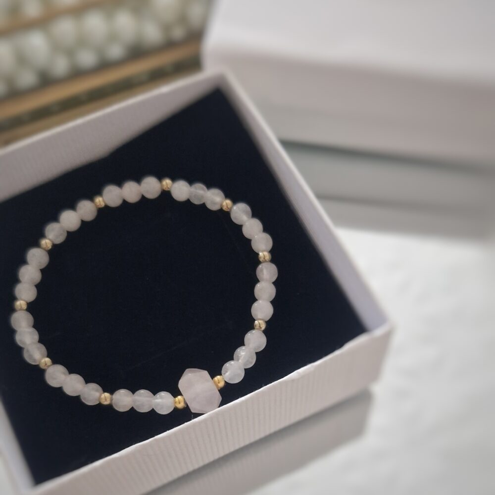 Bransoletka z kamieni Kwarc Różowy Premium