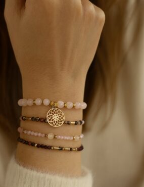 zestaw bransoletek z kamieni turmalin