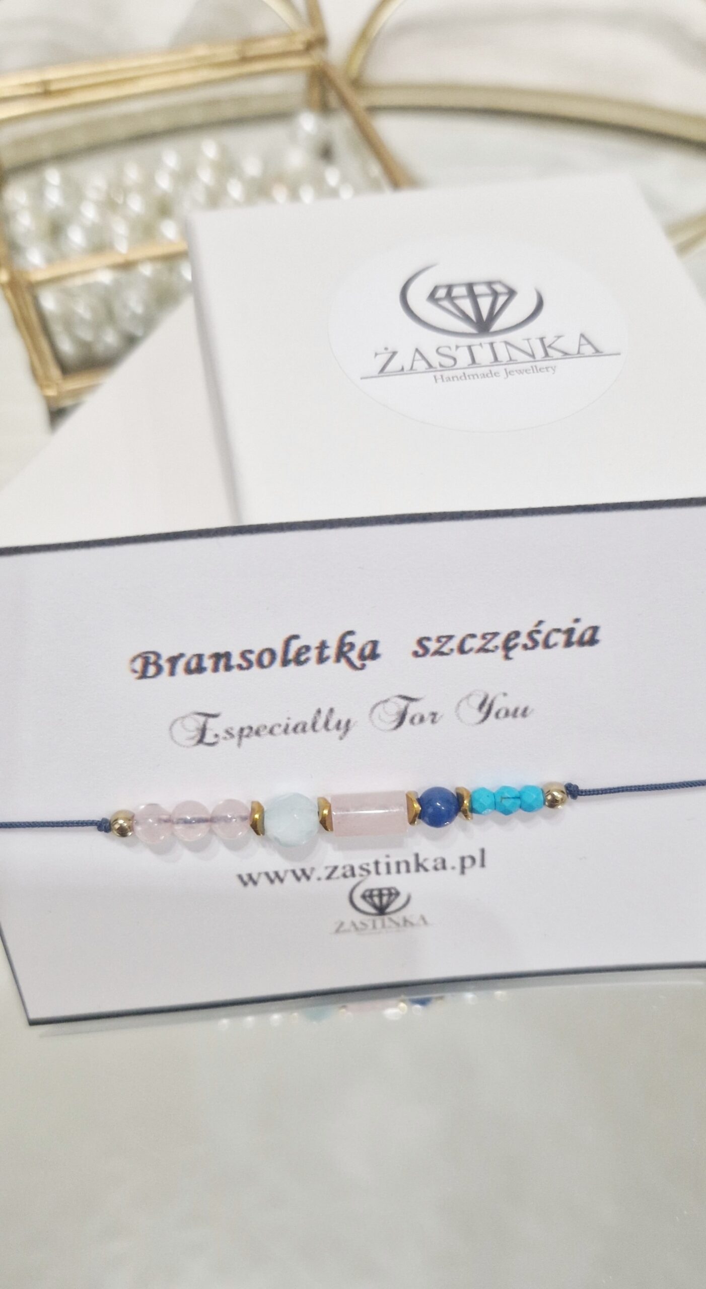 Bransoletka szczęścia Kwarc różowy & Magnezyt Bransoletka szczęścia Kwarc różowy & Magnezyt