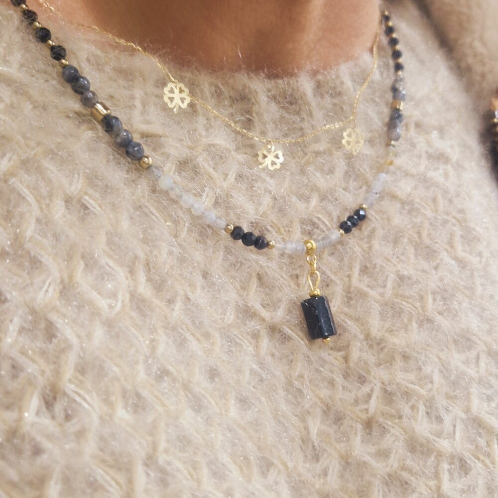 Naszyjnik Turmalin i Labradoryt