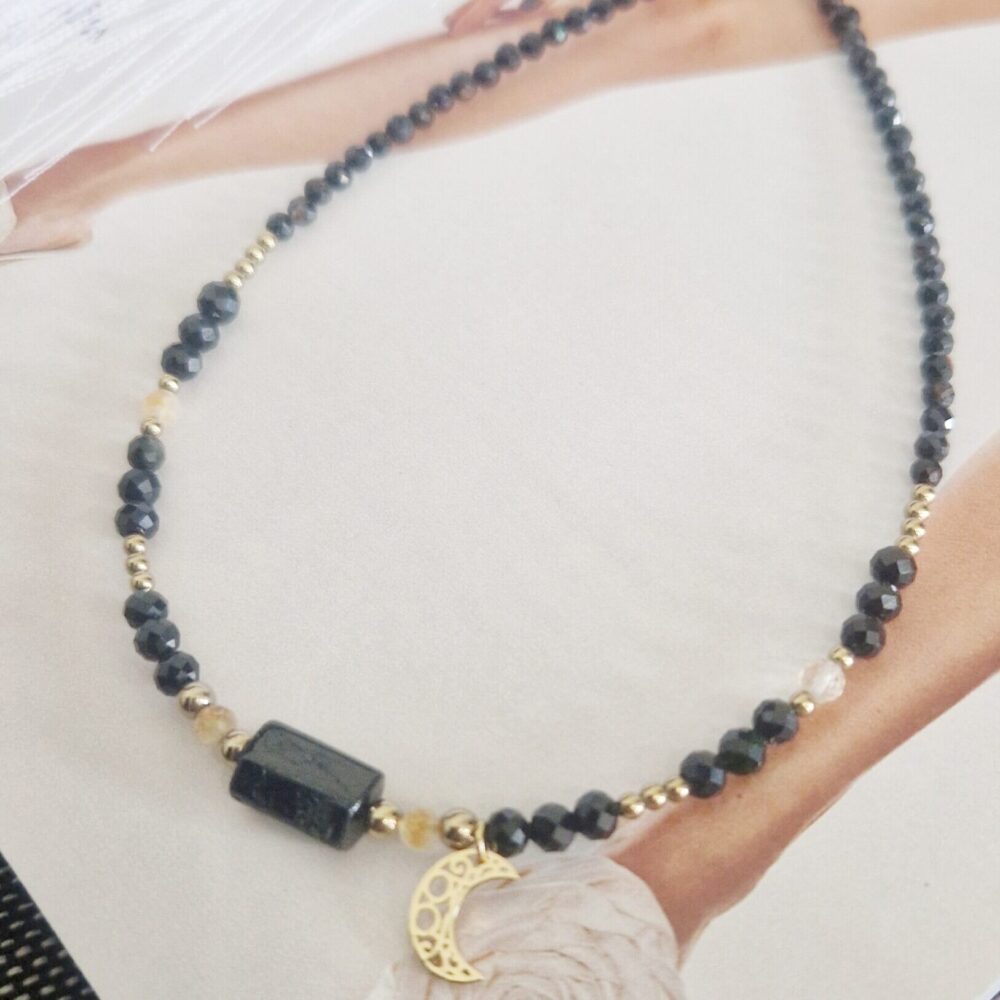 Naszyjnik z kamieni Turmalin i Cytryn