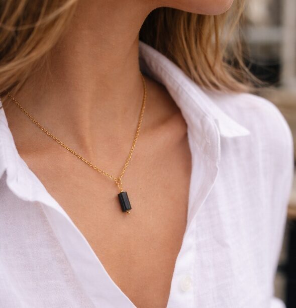 Naszyjnik łańcuszek Turmalin