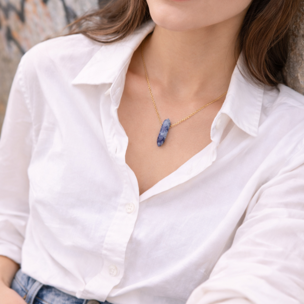 Naszyjnik łańcuszek Spokój Sodalit