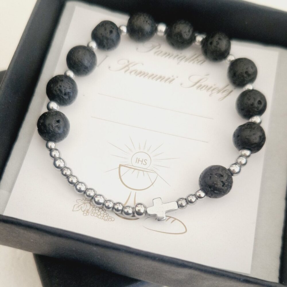 Bransoletka różaniec I Komunia Święta dla Chłopca
