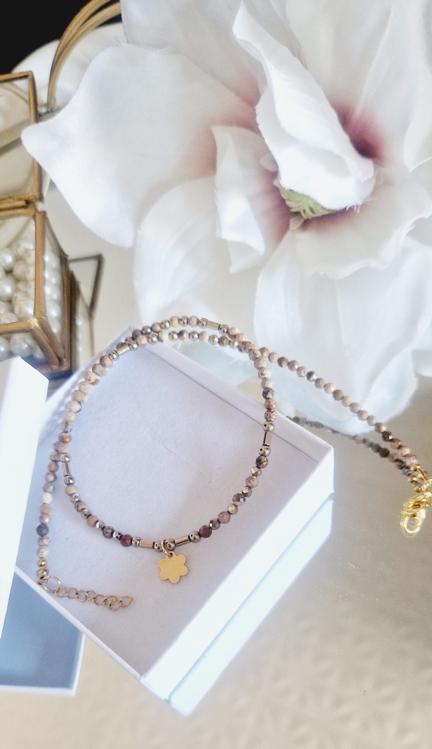 Naszyjnik choker z kamieni naturalnych Jaspis Calm Naszyjnik choker z kamieni naturalnych Jaspis Calm
