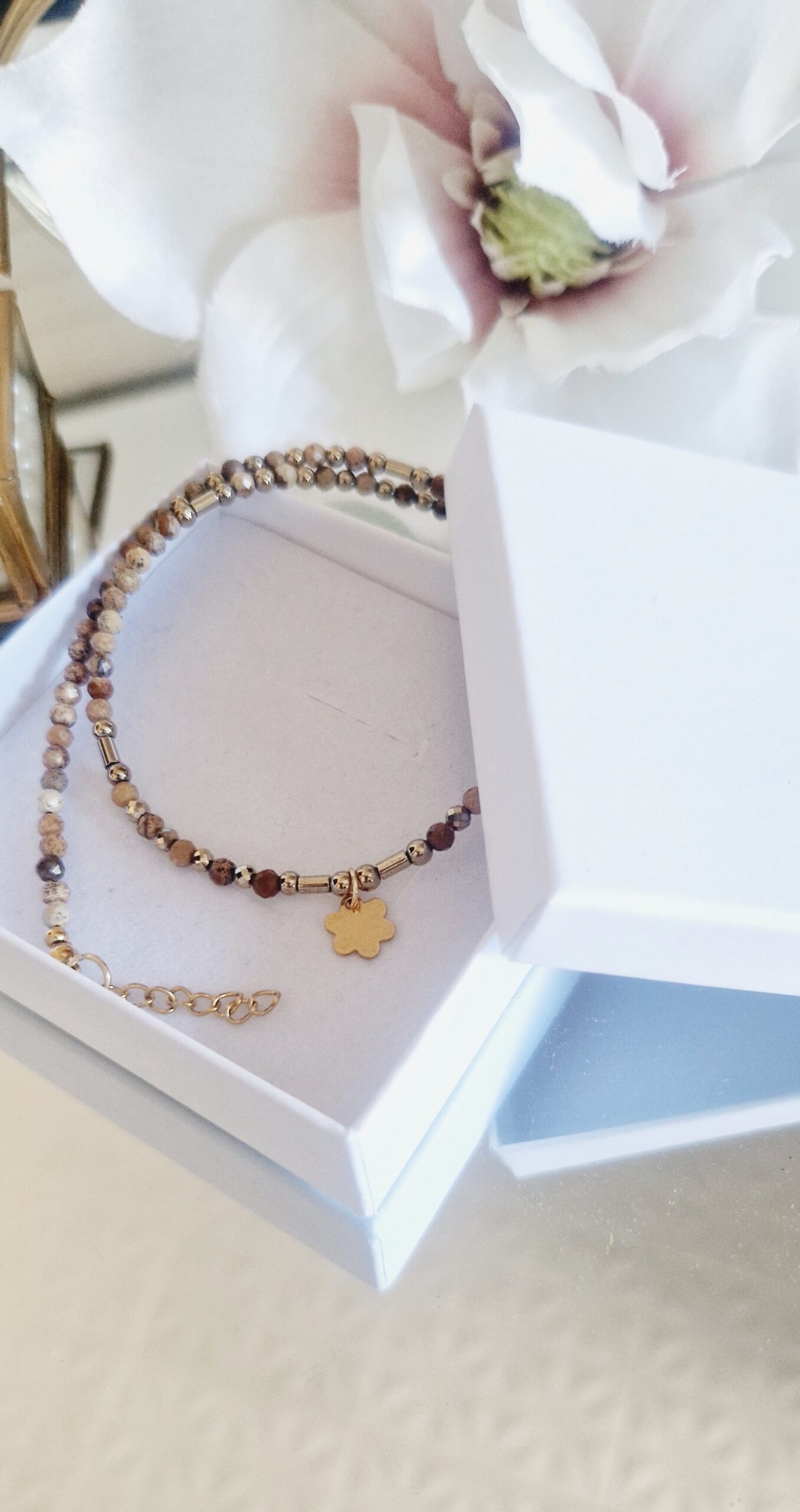 Naszyjnik choker z kamieni naturalnych Jaspis Calm Naszyjnik choker z kamieni naturalnych Jaspis Calm
