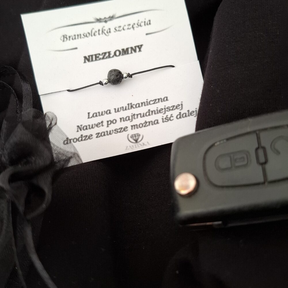 Bransoletka szczęścia Męska NIEZŁOMNY Lawa wulkaniczna